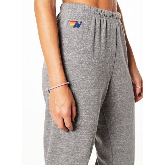 Aviator Nation 5 Stripe Sweatpants Size Small Heather Grey Blue - Picture 4 of 8